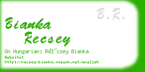 bianka recsey business card